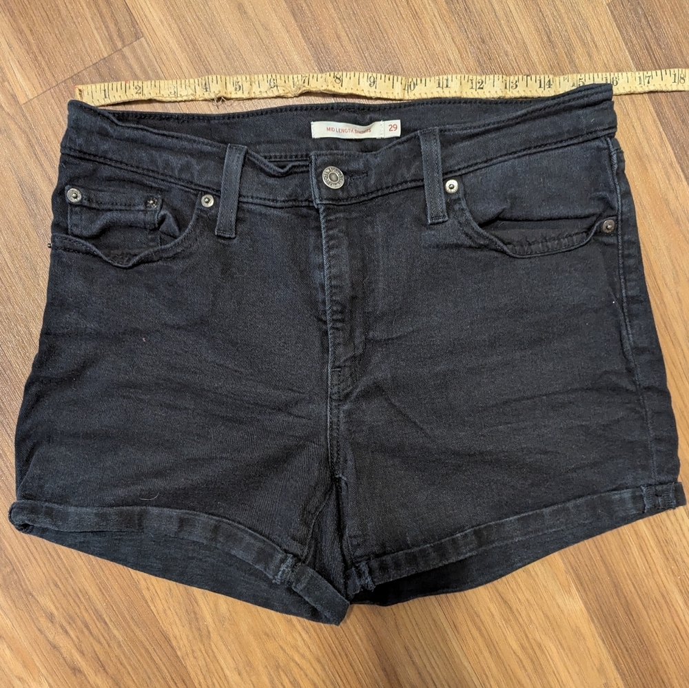 Levi's Black High-Rise Denim Shorts